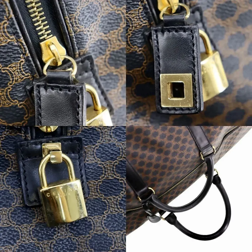 CELINE Black Brown Pvc Leather Travel Bag 🧳 MC98/2
